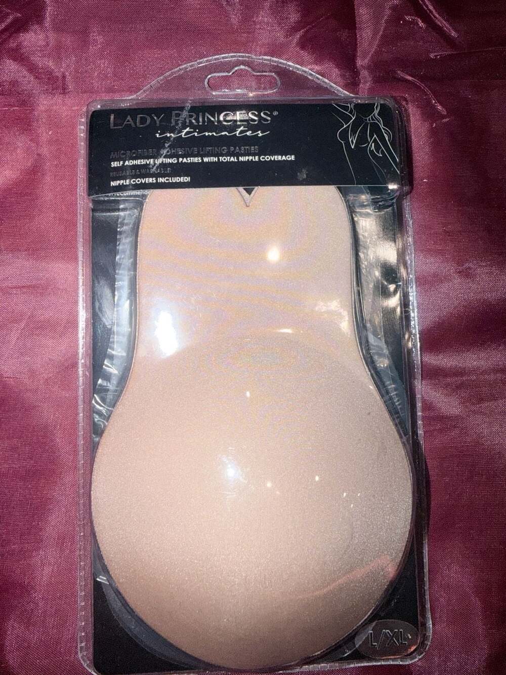 Lady Princess Intimates Microfiber Adhesive Lifting Pasties L/XL